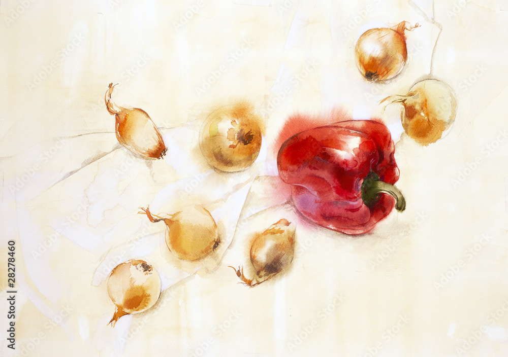 Obraz na płótnie red peppers and onions
