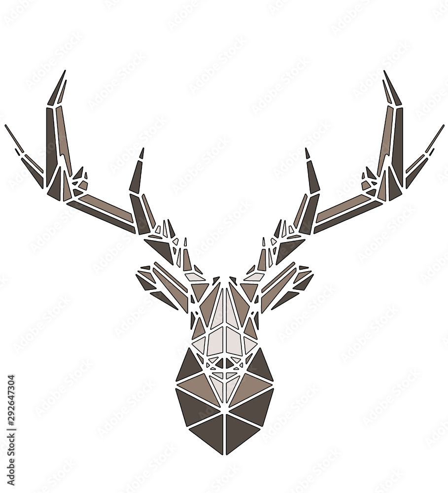 Obraz Tryptyk Beautiful deer geometric