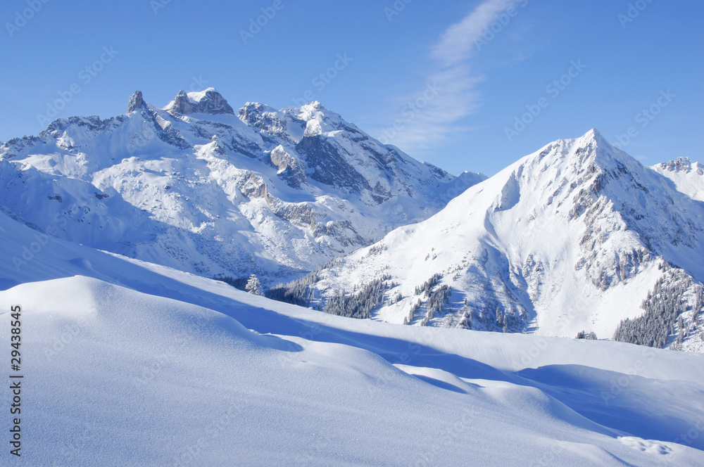 Obraz Dyptyk Winterlandschaft in den Alpen