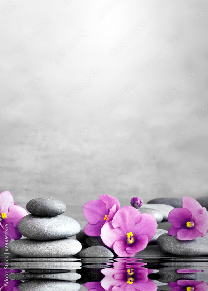 Obraz na płótnie flower and stone zen spa on