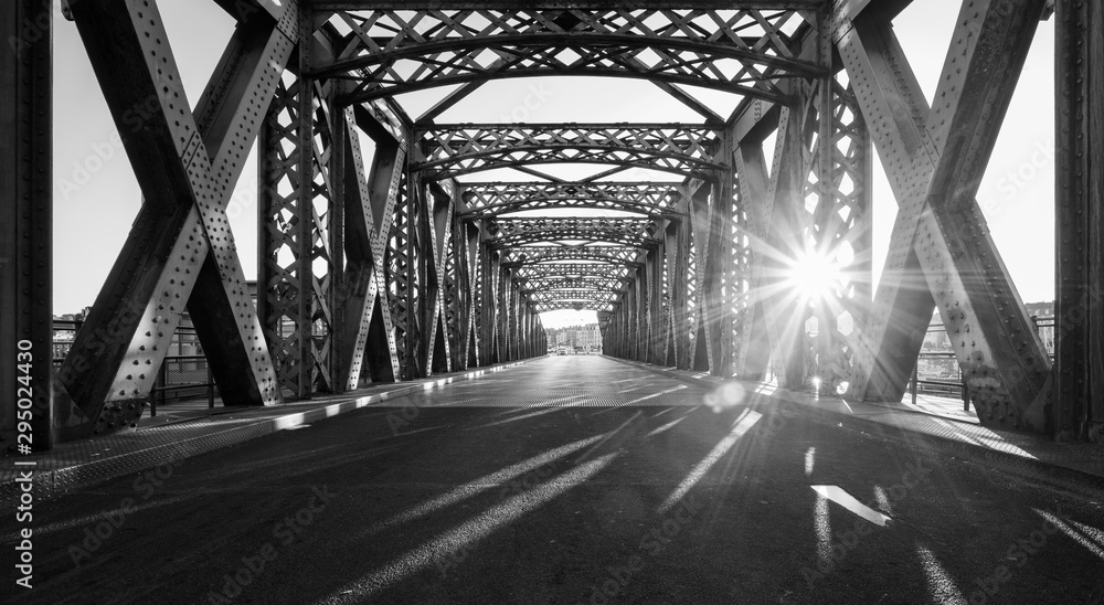 Fototapeta Black and white asphalt road