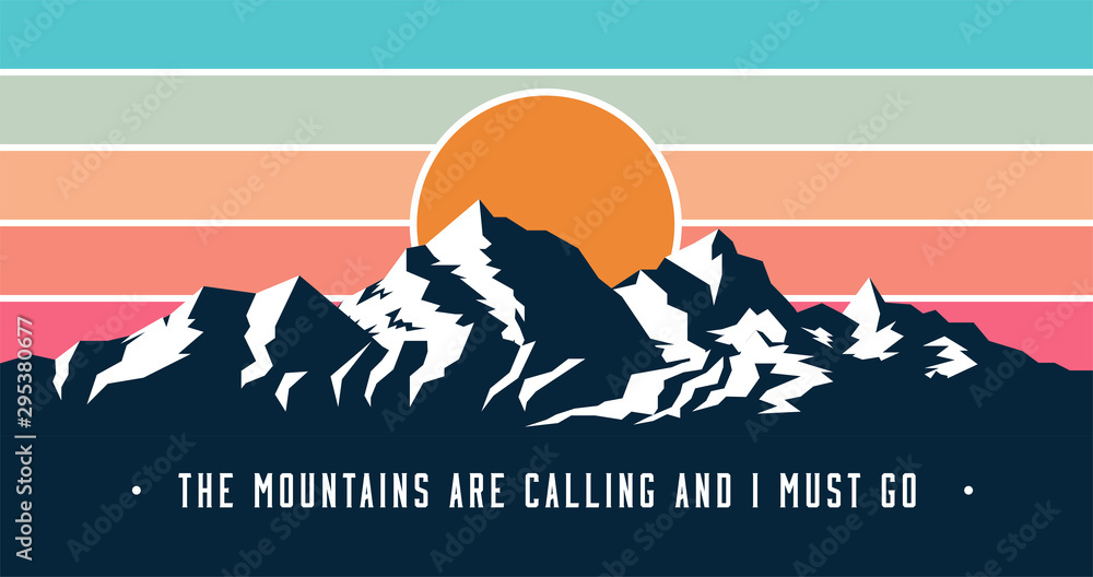 Obraz Kwadryptyk Vintage styled mountains