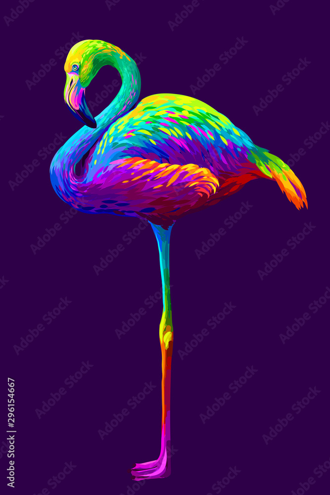 Obraz Dyptyk Flamingo. Abstract, artistic,