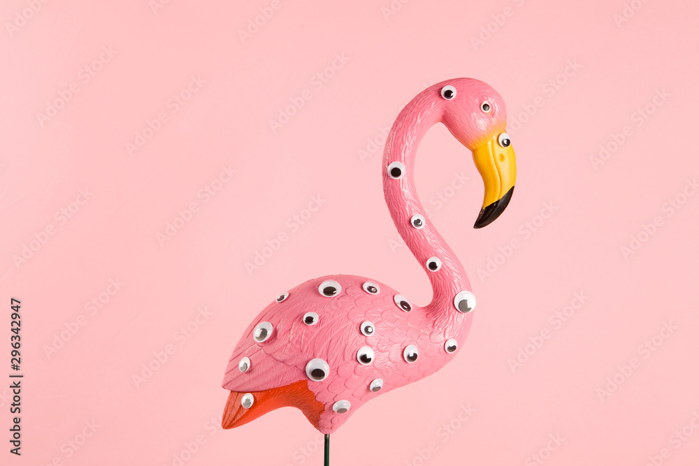 Obraz Tryptyk freak pink plastic flamingo