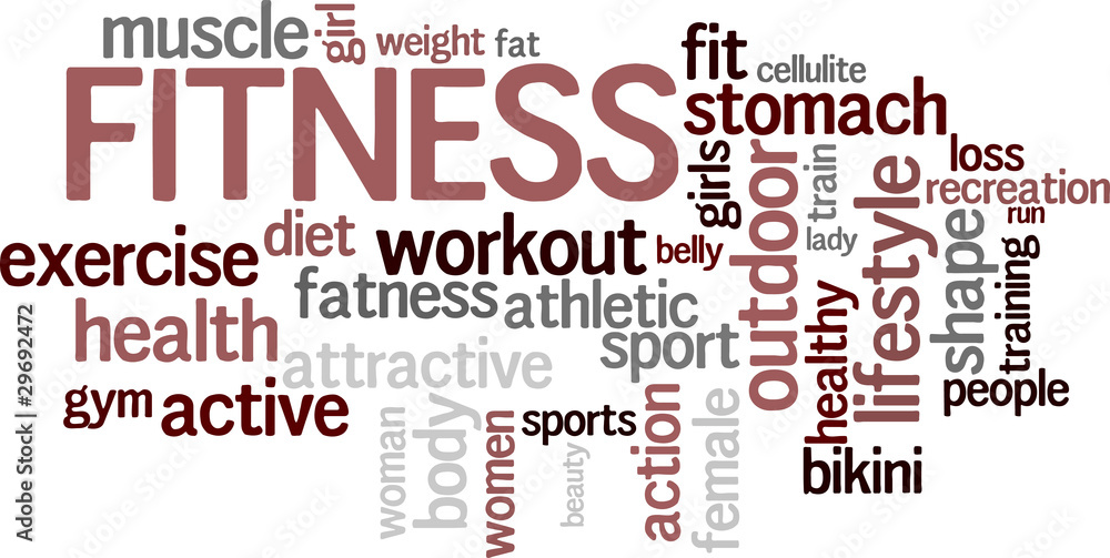 Obraz Tryptyk Word cloud "Fitness"