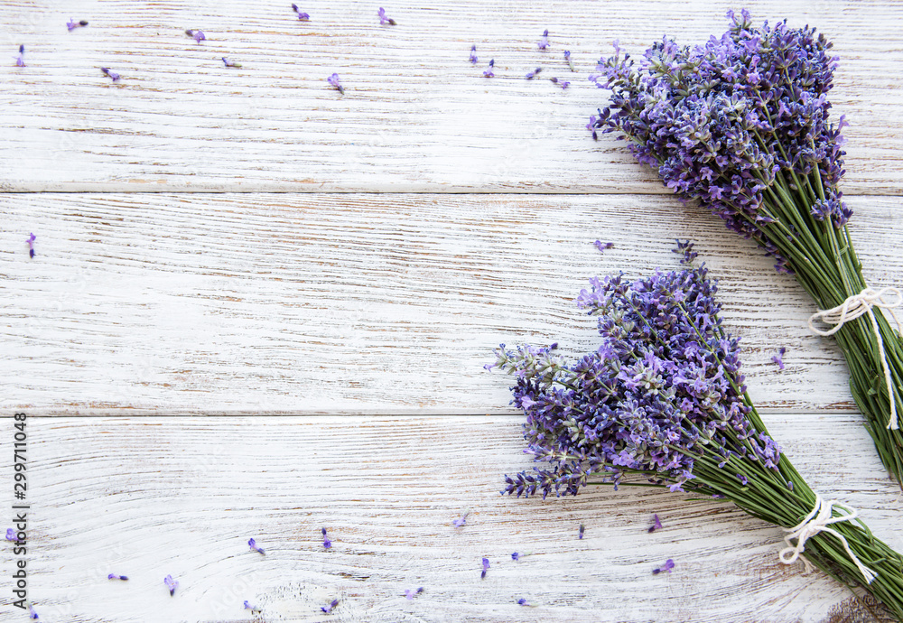 Obraz Tryptyk Fresh flowers of lavender