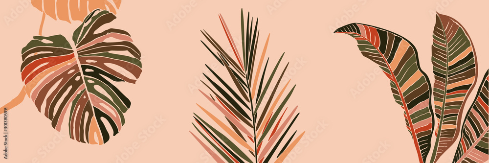 Obraz na płótnie Tropical Palm Leaves in a