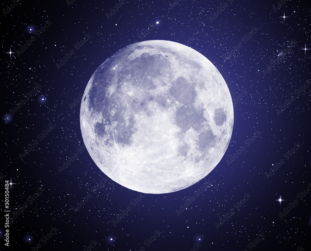 Obraz Dyptyk Full Moon in High Resolution
