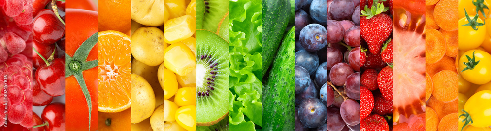 Obraz Pentaptyk Background of fruits,