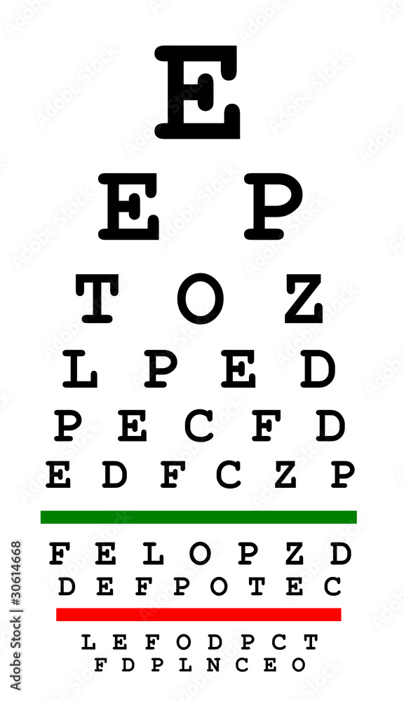 Fototapeta Eyesight test chart
