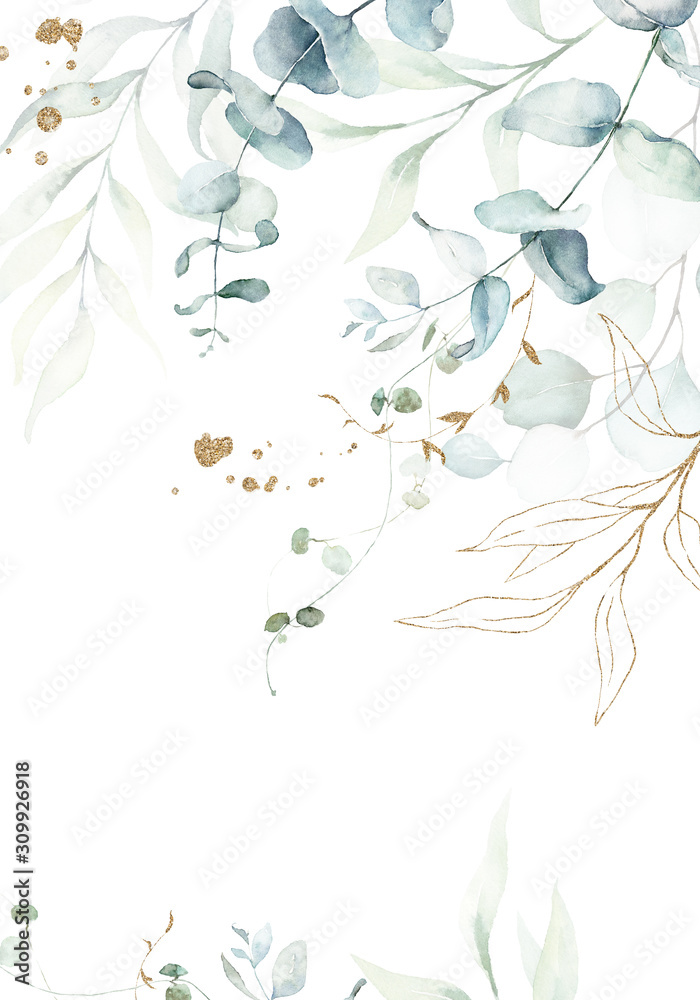Obraz Dyptyk Watercolor floral illustration