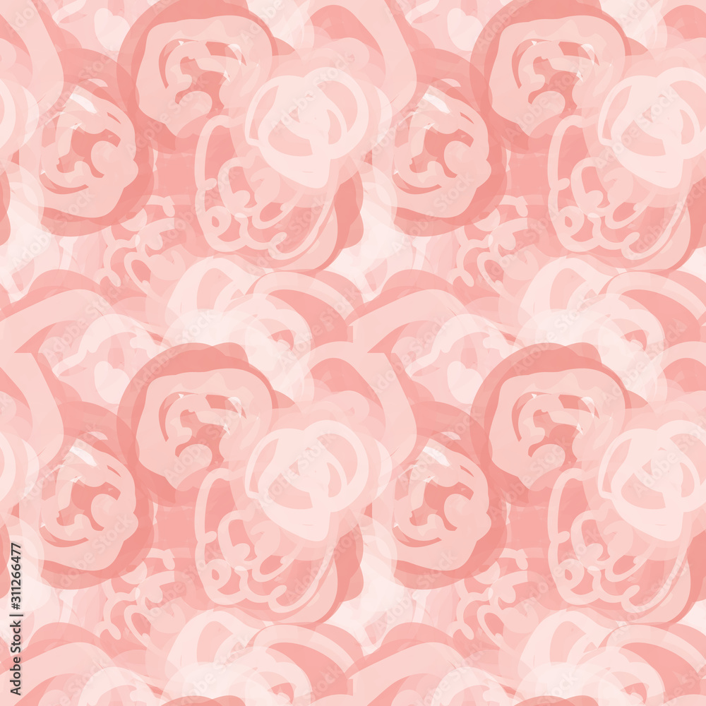 Fototapeta Painterly rose floral motif