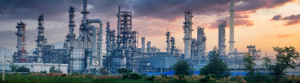 Obraz Kwadryptyk Petrochemical industry with