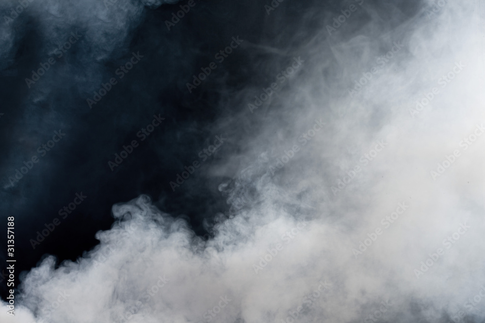 Obraz Tryptyk White smoke on black