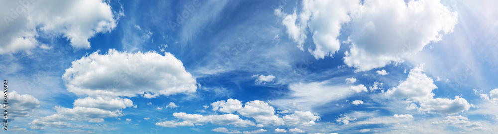 Obraz Kwadryptyk white fluffy clouds on blue