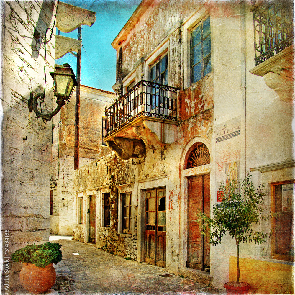 Fototapeta pictorial old streets of