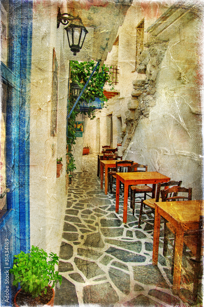 Fototapeta traditional greek tavernas-