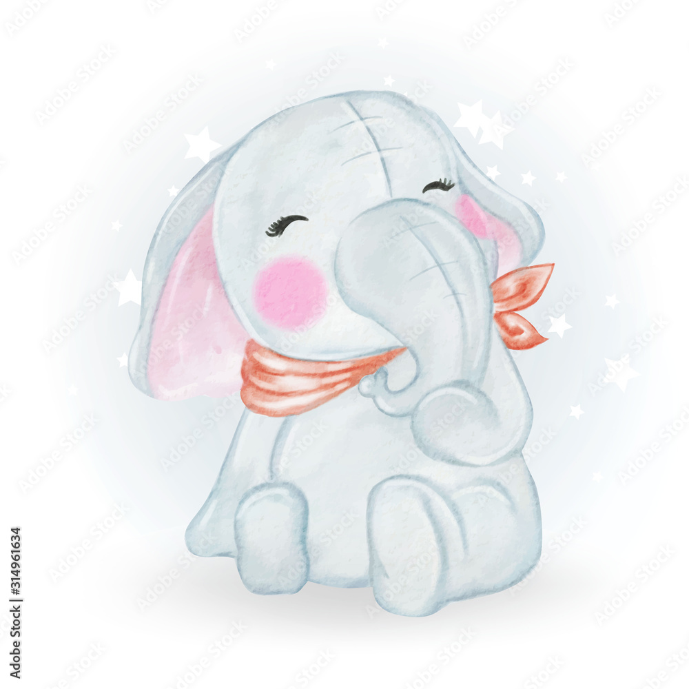 Obraz Dyptyk Adorable cute kawaii baby