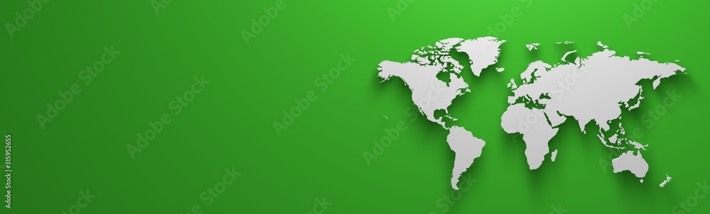 Obraz Kwadryptyk World map on green background