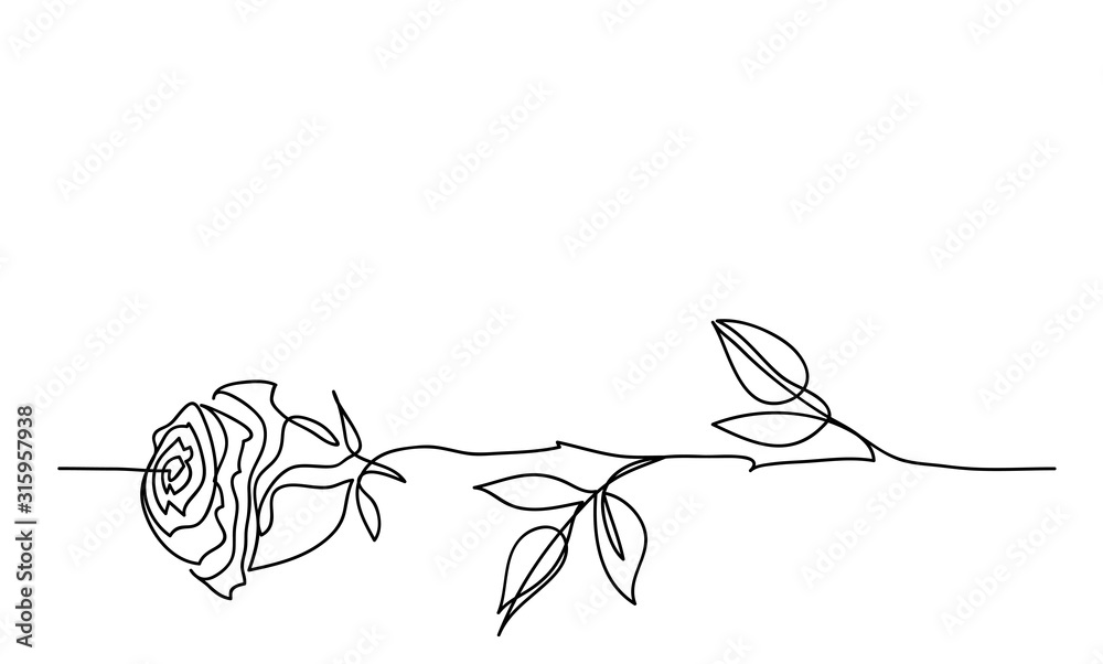 Obraz Tryptyk Rose flower minimalistic tatoo