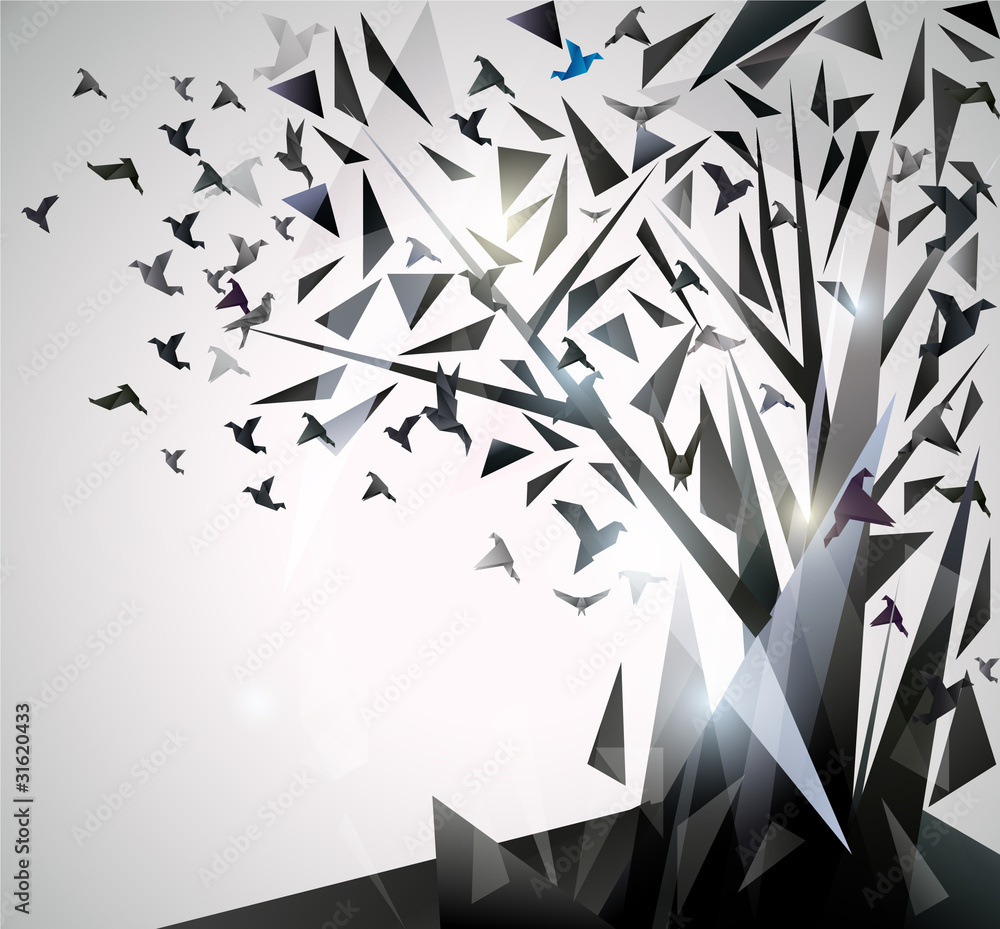 Obraz na płótnie Abstract Tree with origami
