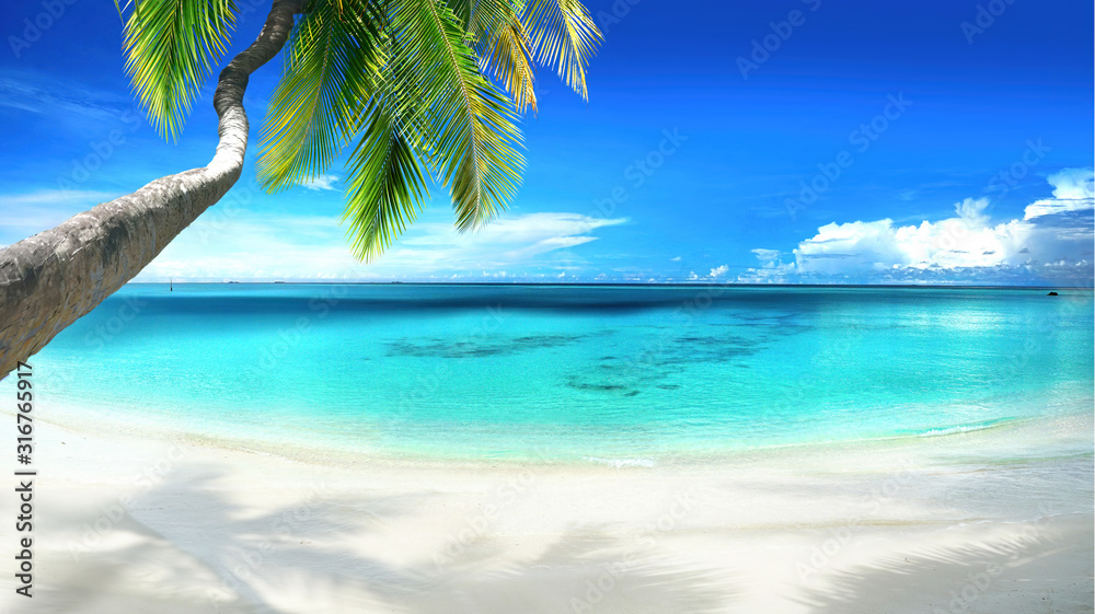 Obraz Tryptyk Beautiful tropical beach with