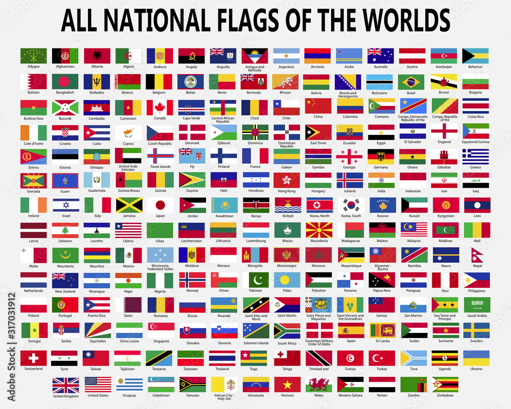 Fototapeta All national flags countries