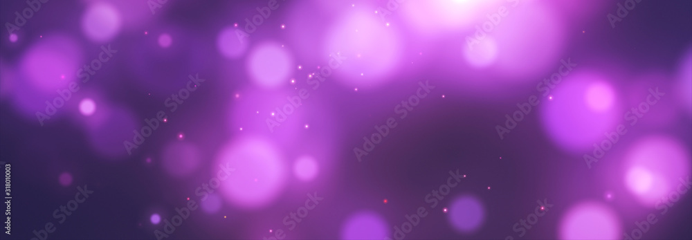 Obraz Tryptyk Bright violet bokeh lights