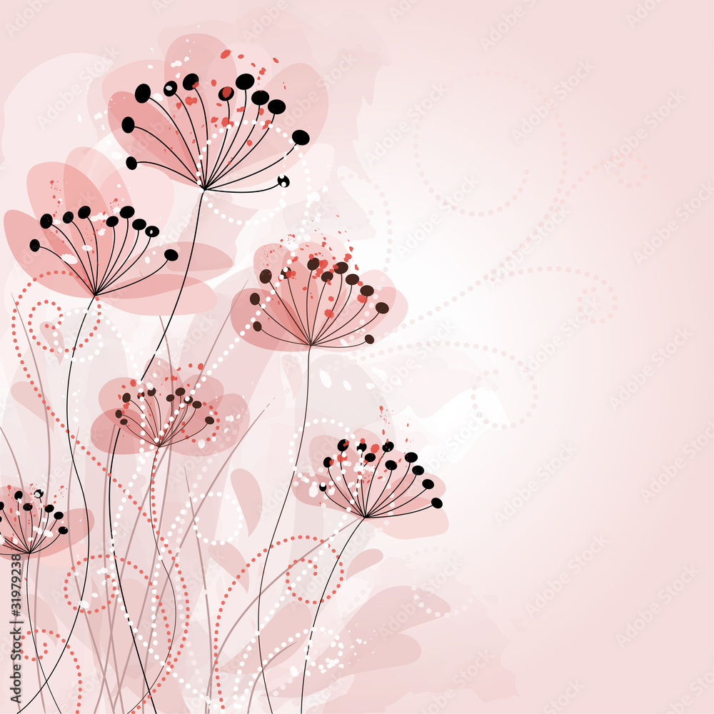 Obraz Tryptyk Romantic Flower Background