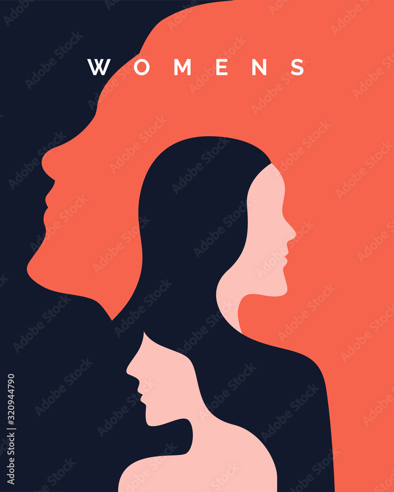 Obraz Tryptyk women's day campaign poster