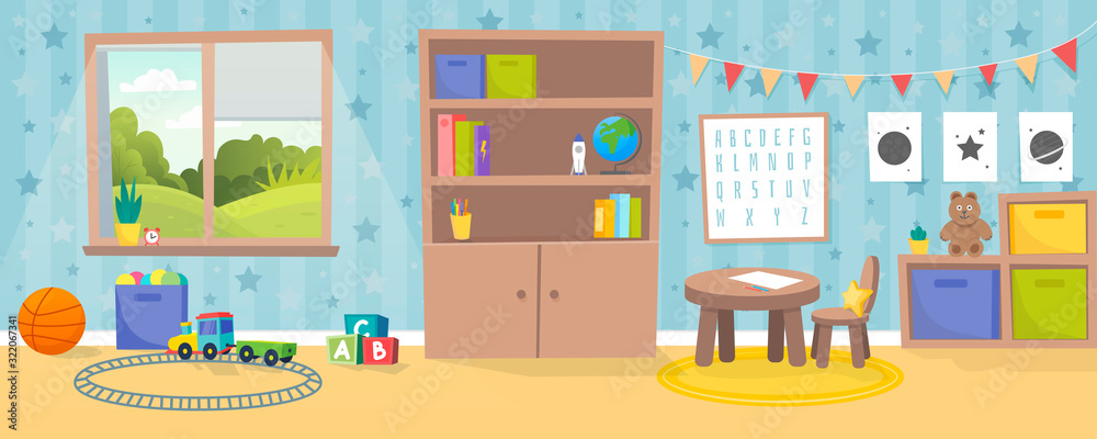 Obraz Tryptyk Kindergarten or kid room