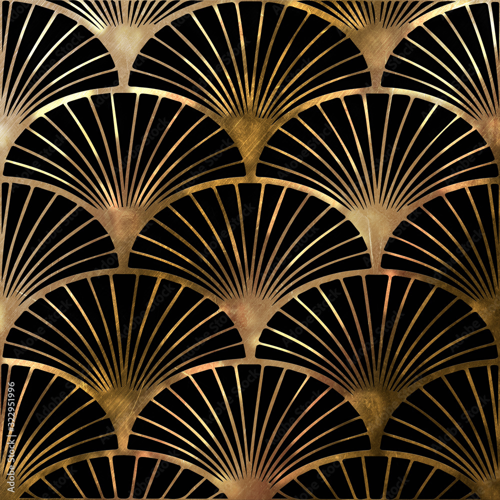 Fototapeta Artdeco pattern fan-shaped.