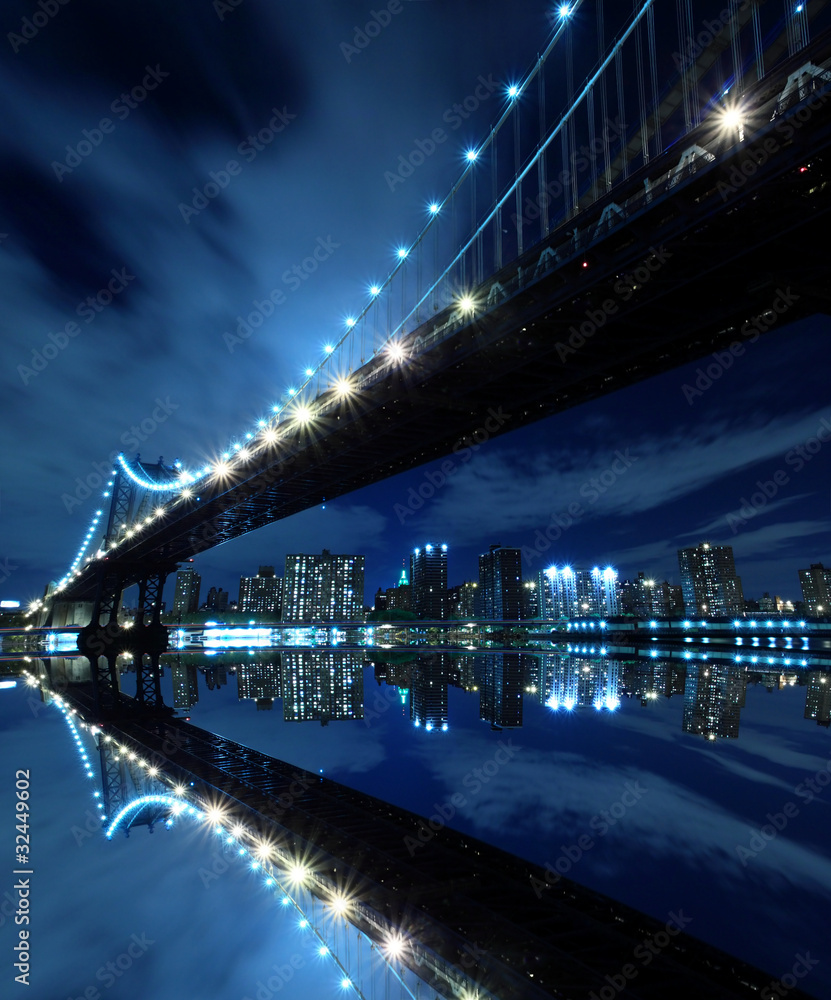 Fototapeta Manhattan Bridge At Night