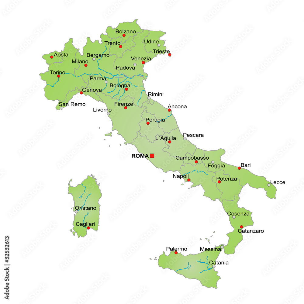 Fototapeta Karte Italien / vektor