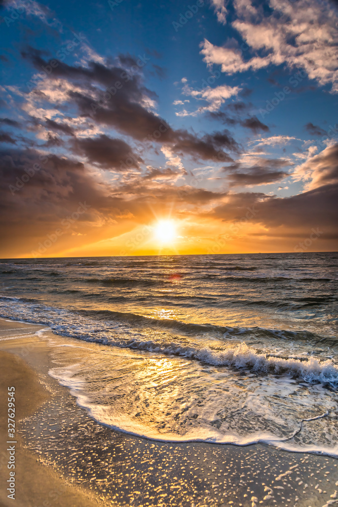 Obraz Dyptyk  colored sunset with cloud