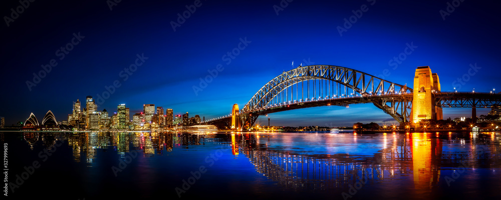 Fototapeta Panorama of Sydney with Harbor