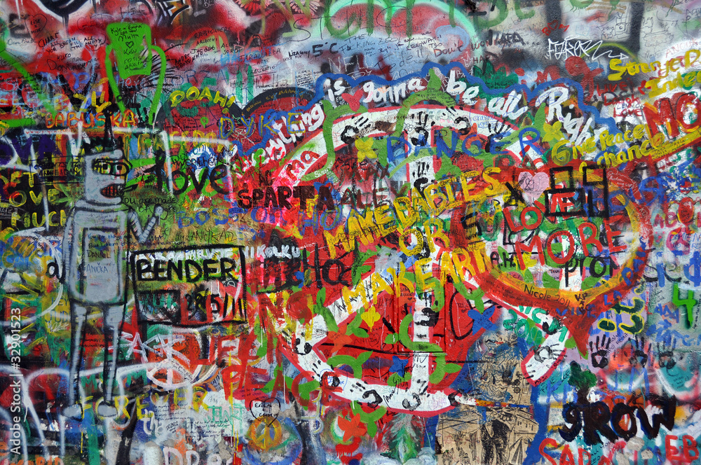 Fototapeta John Lennon wall in Prague