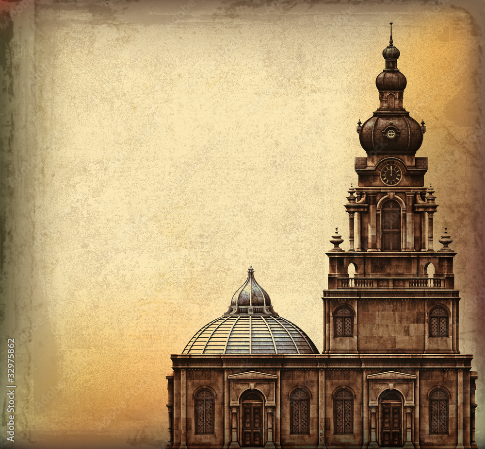 Obraz Kwadryptyk Vintage Church Background