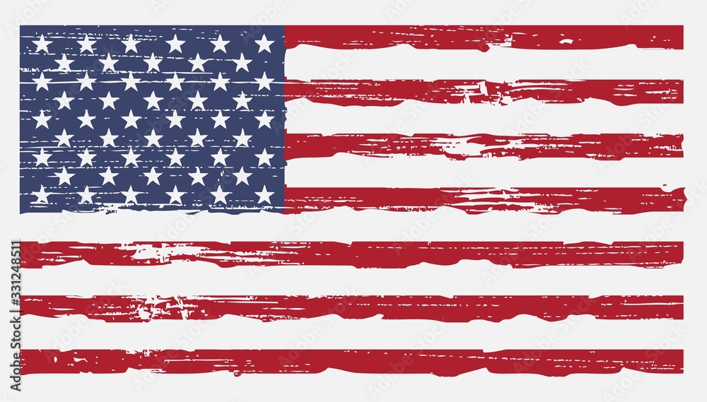 Obraz Tryptyk US American Flag Vector