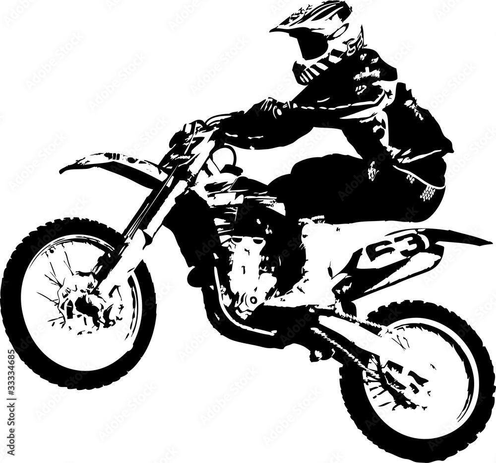 Obraz Tryptyk Motocross jumper