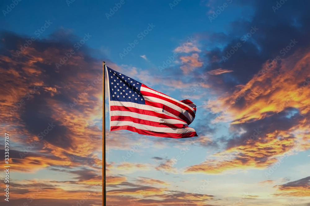 Fototapeta An American flag against a