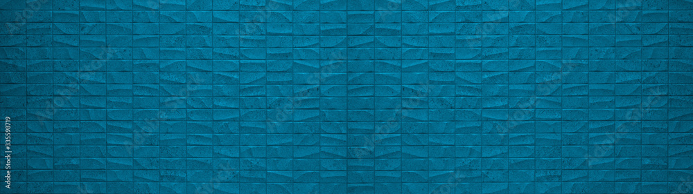 Obraz Pentaptyk Rectangle geometric blue stone