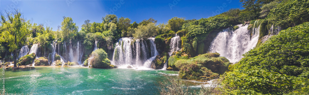 Obraz Kwadryptyk Kravice waterfall on the
