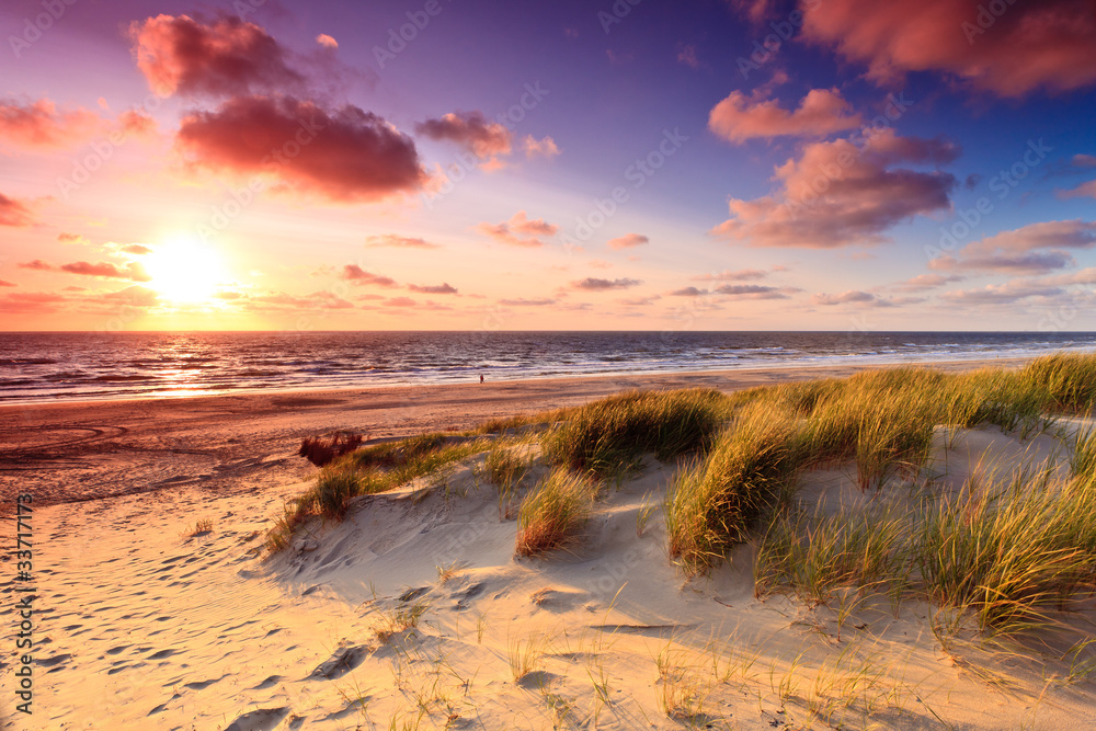 Fototapeta Seaside with sand dunes at