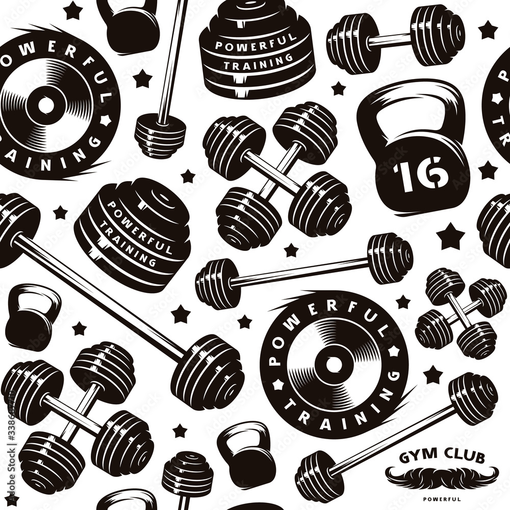 Fototapeta Seamless pattern for gym club