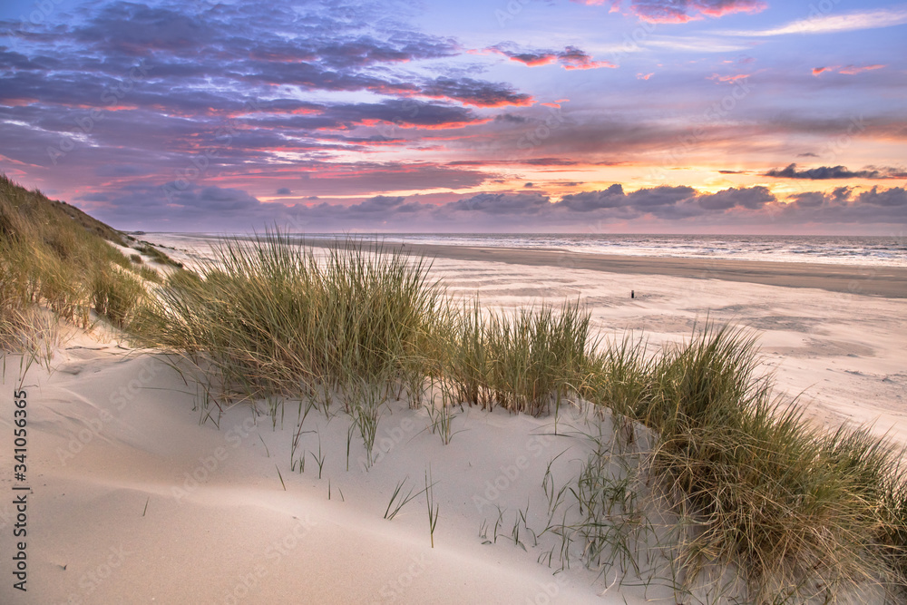 Obraz Tryptyk View from dune top over North