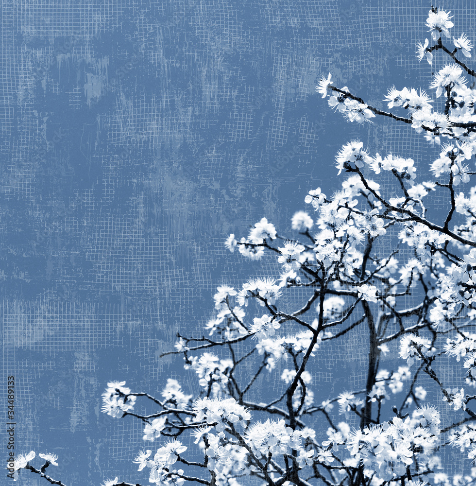 Obraz Pentaptyk Blooming tree background