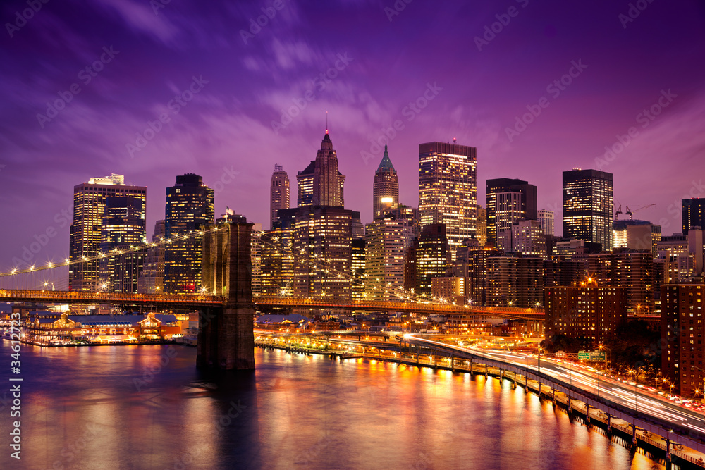 Obraz Dyptyk New York Manhattan Pont de