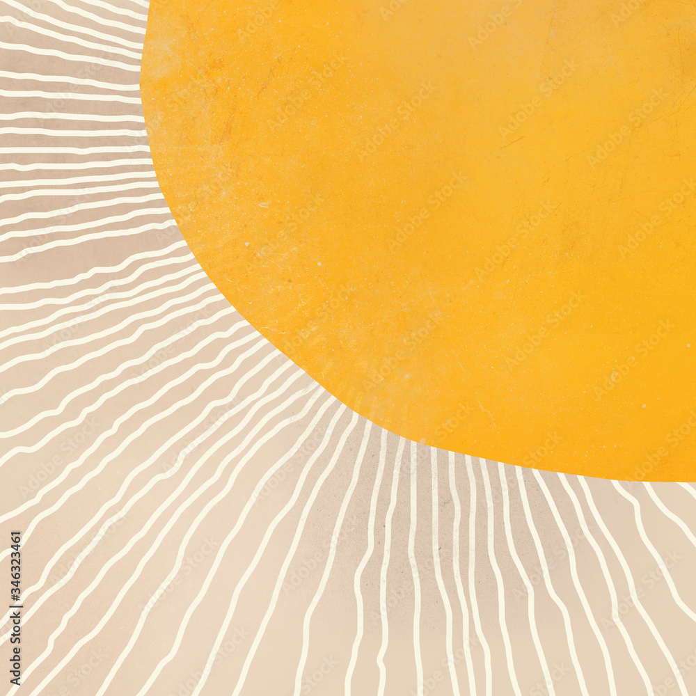 Obraz Tryptyk boho abstract sun art yellow