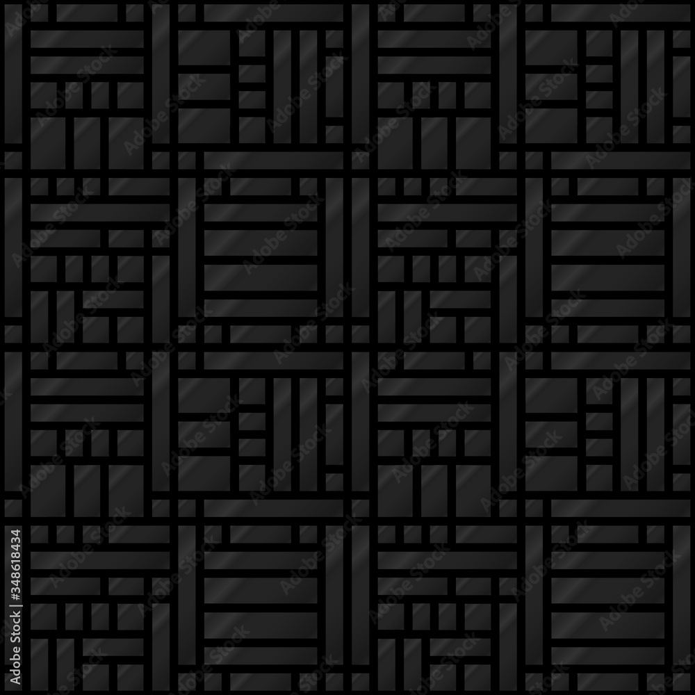 Fototapeta Dark black Geometric grid